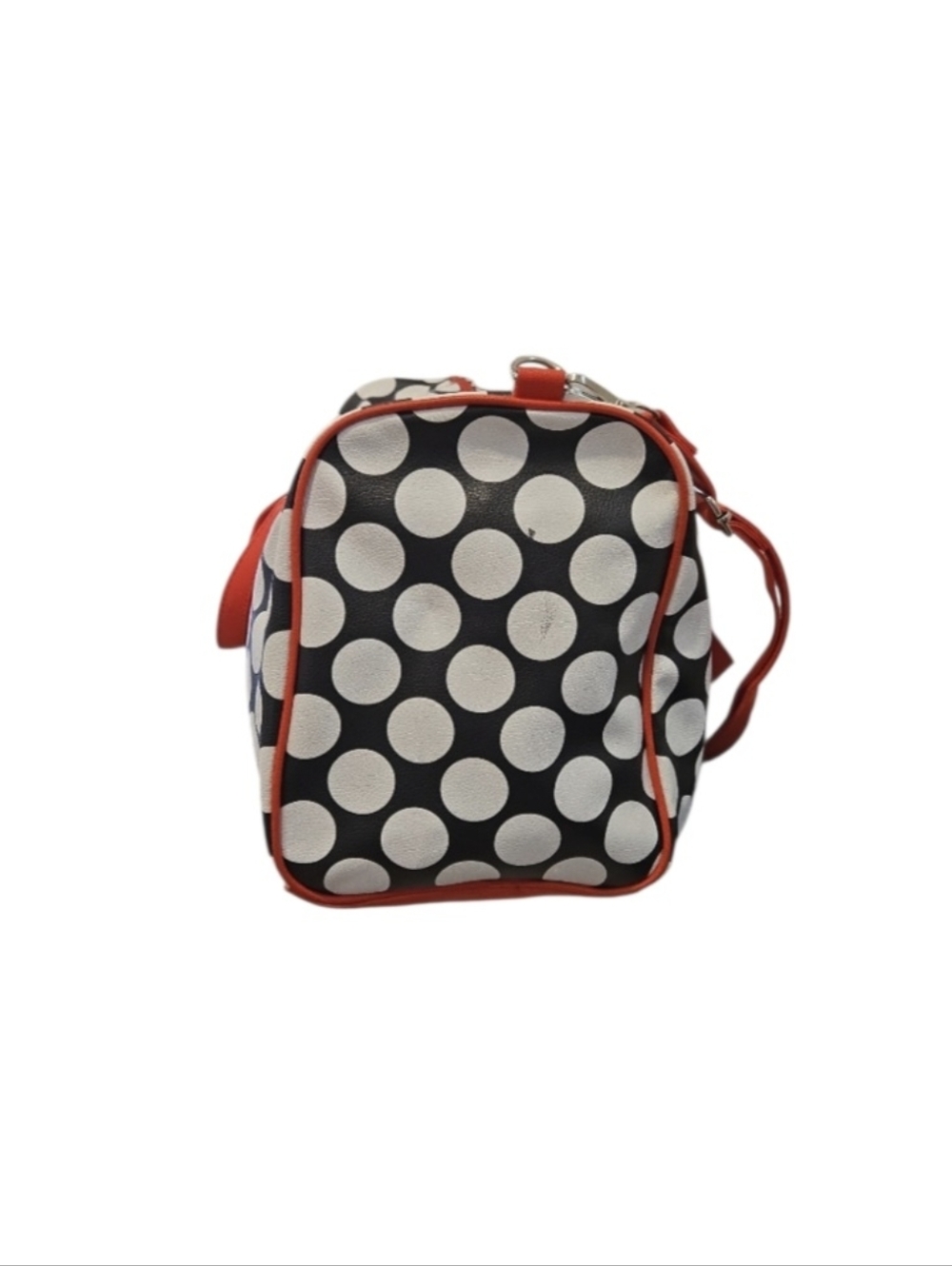 Minnie Mouse Black & White Polka Dot Travel Duffle with Red Accents - Picture 5 of 13